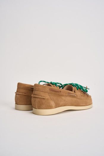 Mocassino donna da barca in suede cammello - 6