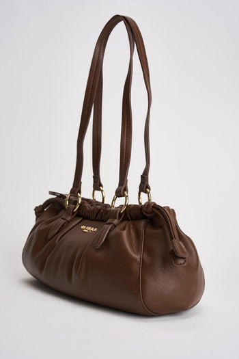 Borsa donna con coulisse marrone - 4