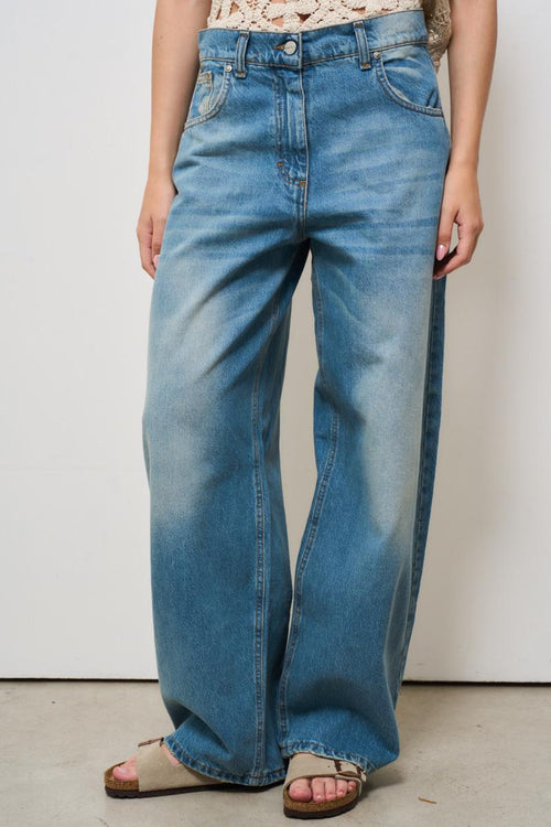 Jeans donna a palazzo in denim medio - 2