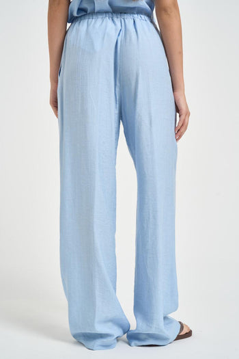 Pantalone donna gamba dritta celeste - 4