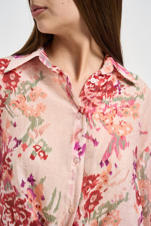 Camicia donna floreale rosa - 2