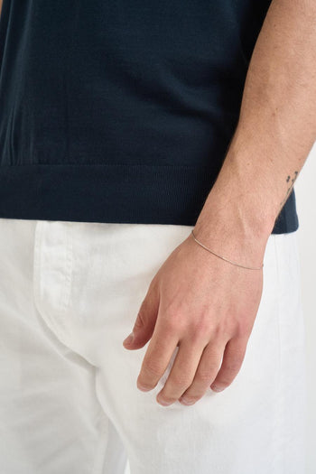 T-shirt uomo in maglia blu notte - 4