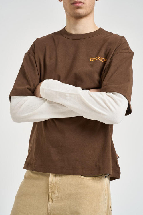 T-shirt uomo con stampa grafica marrone - 2
