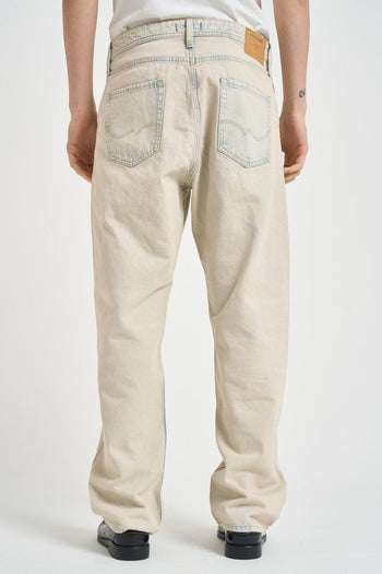 Jeans uomo baggy in denim crema - 4