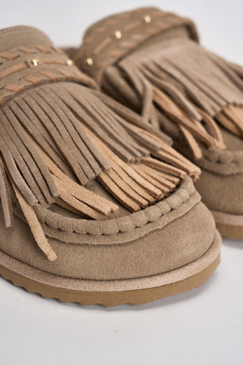 Sabot donna beige in suede - 4