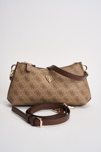 Borsa donna a spalla stampa marrone - 8