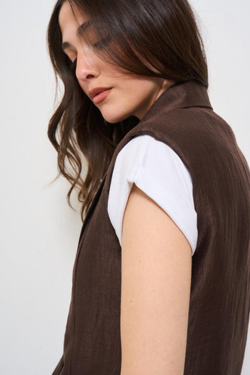 Gilet donna marrone - 5