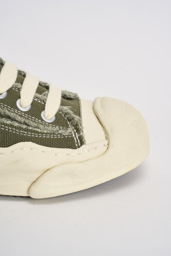 Sneakers uomo verde militare in canvas - 3