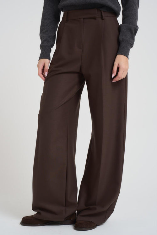 Pantalone donna a palazzo marrone