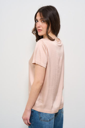 T-shirt donna girocollo rosa - 4