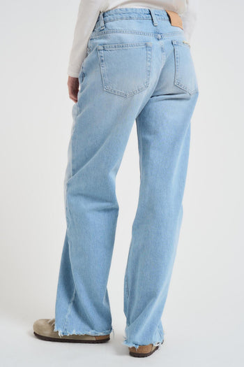 Jeans donna gamba dritta in denim chiaro - 3