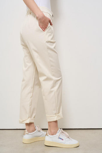 Pantalone donna regular panna - 4