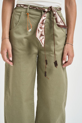 Pantalone donna verde militare - 5