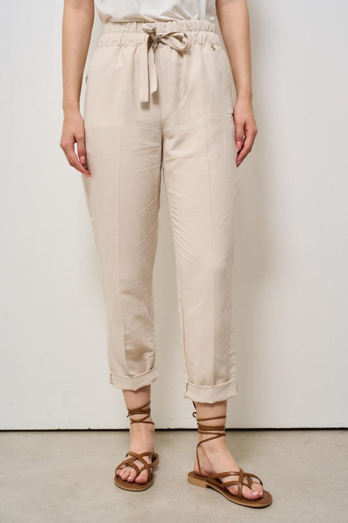Pantalone donna regular panna