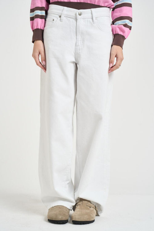 Jeans donna bianchi a gamba ampia