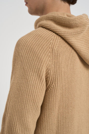 Felpa uomo in maglia cammello - 4