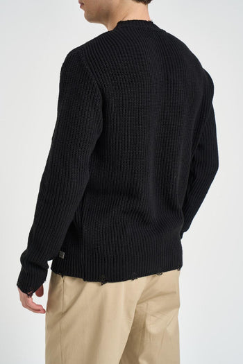 Maglia uomo con rotture nera - 4