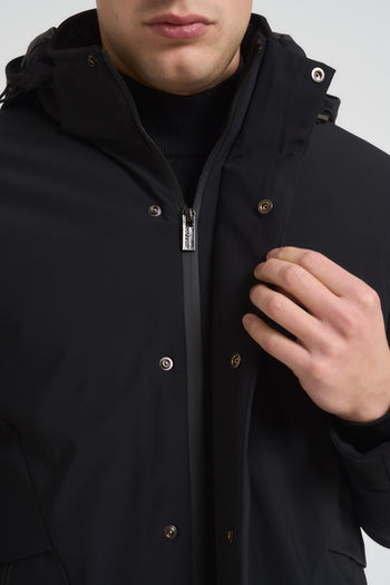 Giubbotto uomo con cappuccio nero - 4