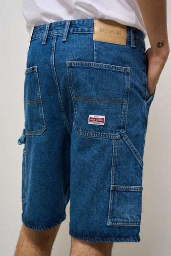 Bermuda uomo in denim scuro - 5