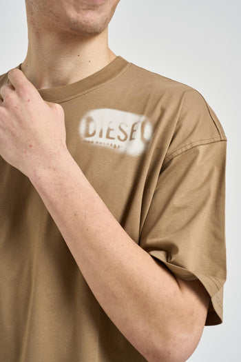 T-shirt uomo logo sbiadito beige - 3