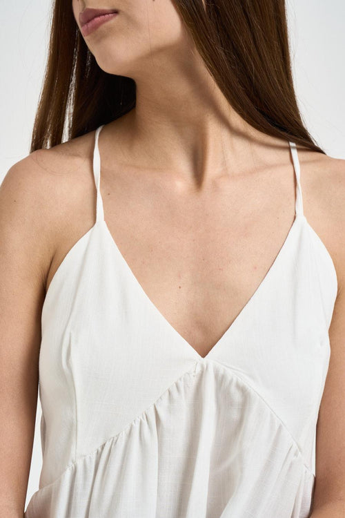 Top donna con scollo a V bianca - 2