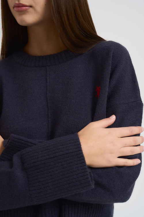 Maglia donna girocollo blu - 2