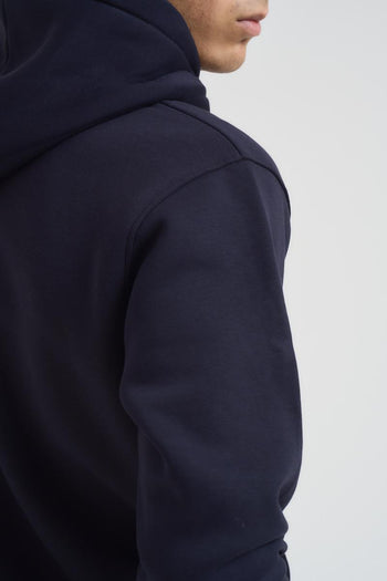 Felpa uomo blu con cappuccio - 5