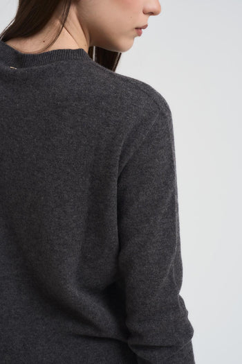 Maglia donna girocollo antracite - 4