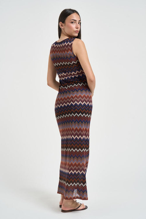 Abito donna lungo fluido multicolor - 2