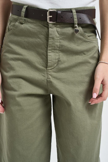 Pantalone donna balloon verde militare - 4