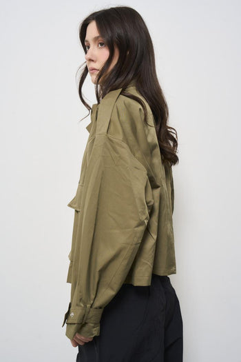 Military green women's jacket - 9