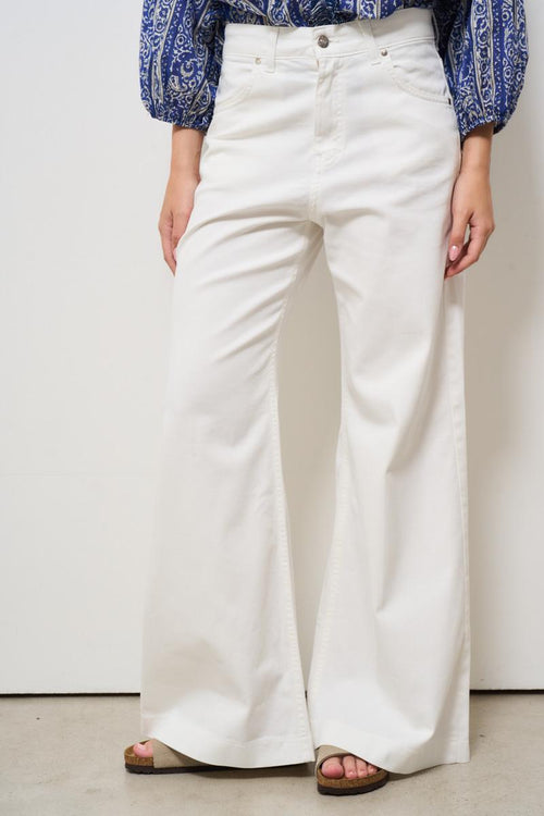 Jeans donna in denim bianco - 2