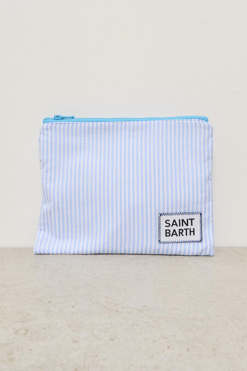 Pochette donna a righe celeste - 1