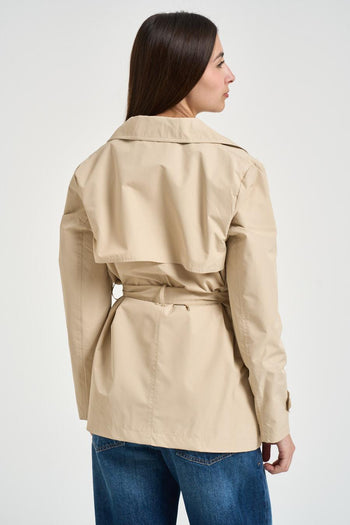 Trench donna corto beige - 3