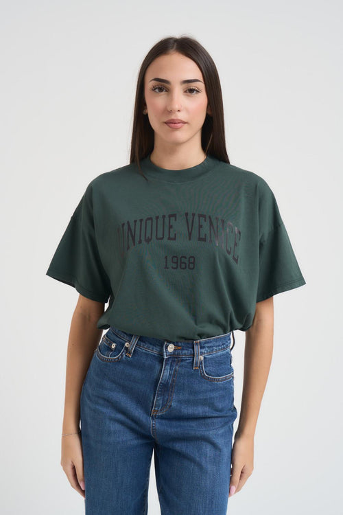 T-shirt donna girocollo verde