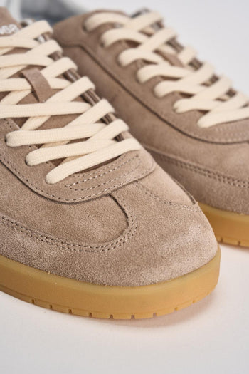 Sneakers donna in suede sabbia - 4