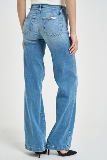 Jeans donna "Good flare" in denim chiaro - 4