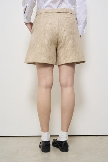 Bermuda donna beige con micropaillttes - 3