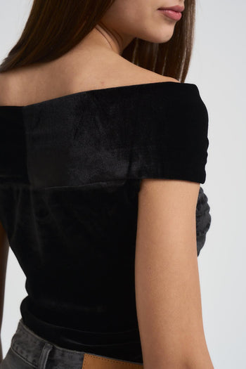 Body donna con scollo a V nero - 4