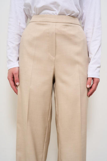 Pantalone donna dritto beige - 4