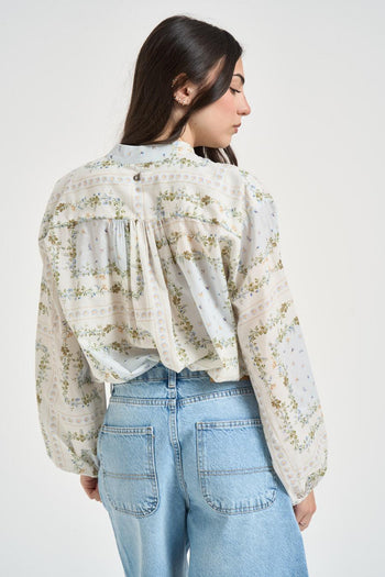 Blusa donna panna fantasia floreale - 4