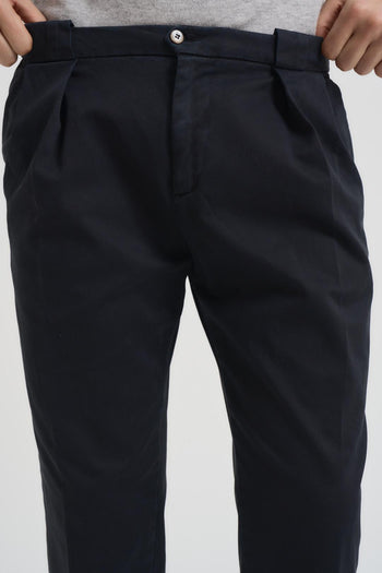 Pantalone uomo con pinces blu - 6