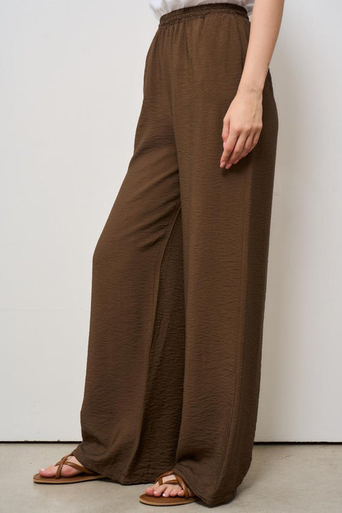 Pantalone donna a palazzo marrone - 2