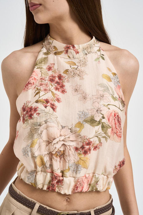 Top donna crop fantasia floreale - 2