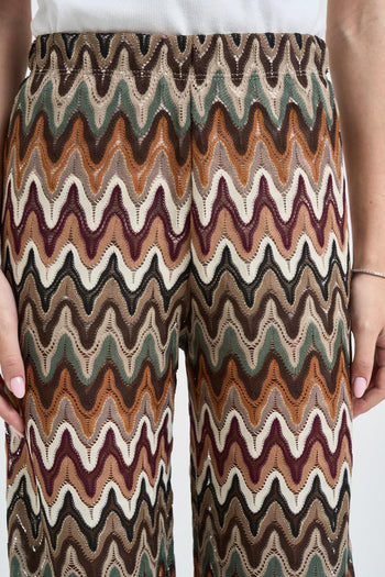 Pantalone donna fantasia multicolor verde - 6