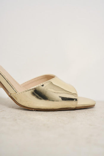 Gold women's sandal with heel - 3