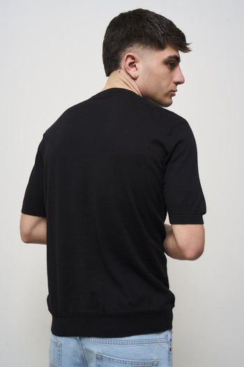 T-shirt uomo in maglia nera - 5