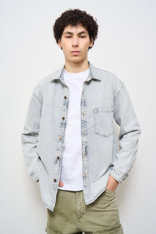 Giacca donna in denim grigio