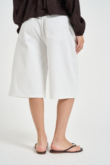 Bermuda donna in denim bianco - 3