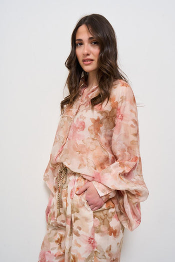 Camicia donna floreale multicolor - 5